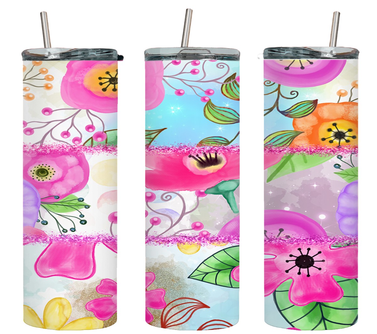 Three Flower Pink-10616